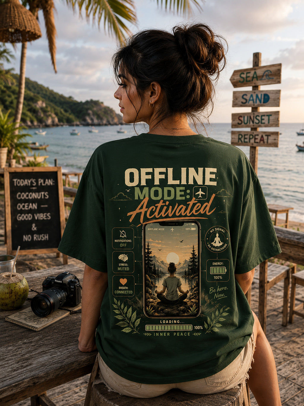 Offline Mode: Activated – Female Oversized T-Shirt