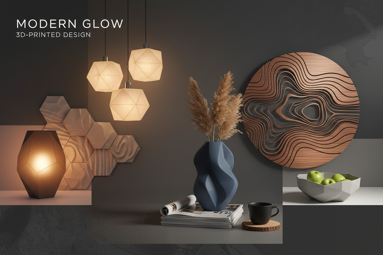 3D-Printed Lamps & Home Décor Collage
