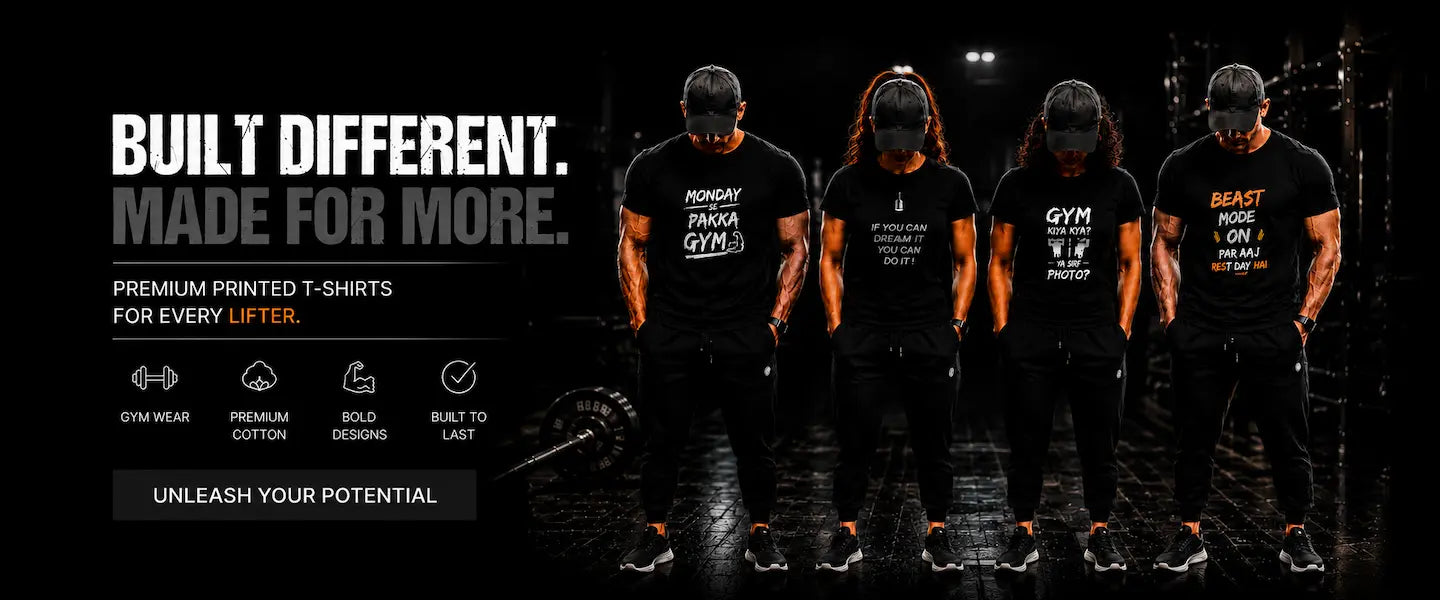 Built Different Premium Printed Gym T-Shirts for Every Lifter
