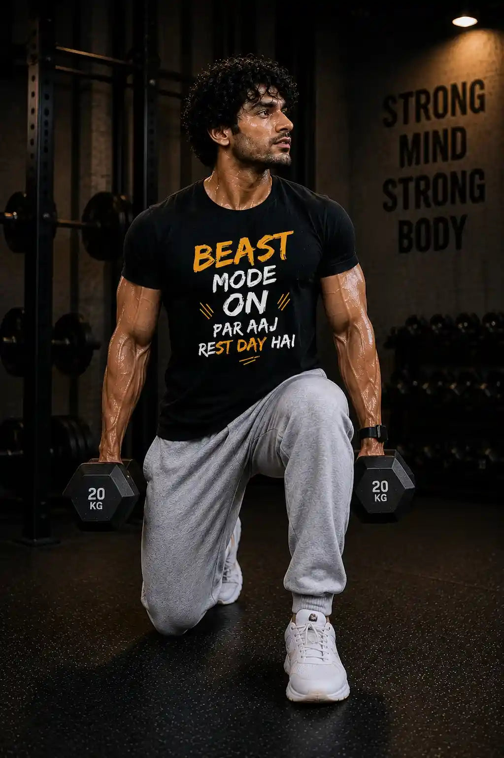 🔥 BEAST MODE ON. PAR AAJ REST DAY HAI. Men's T-shirt