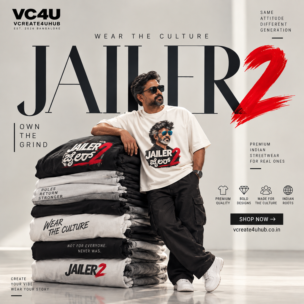 ಜೈಲರ್ 2 AOP Oversized Tee | Kannada Edition | Muthuvel Pandian Has Arrived 🔥