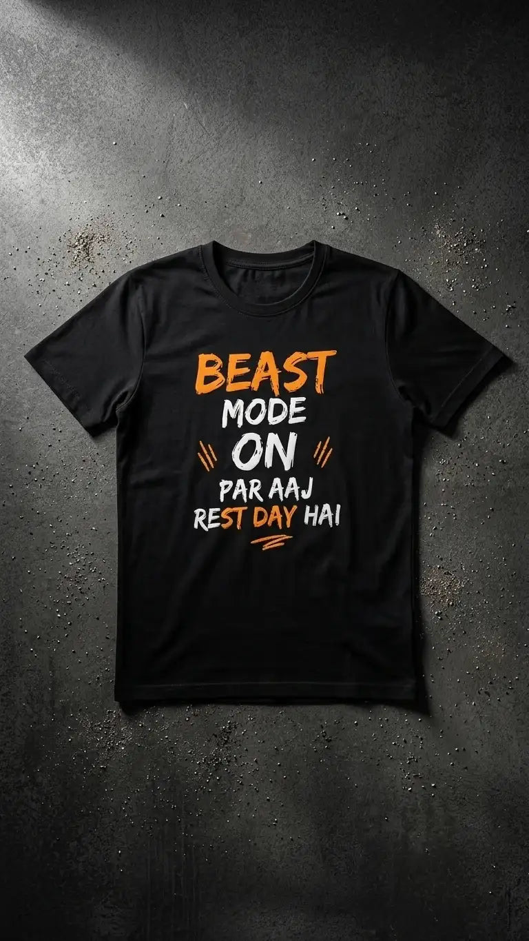 🔥 BEAST MODE ON. PAR AAJ REST DAY HAI. Men's T-shirt