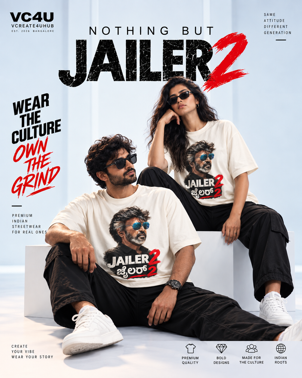 ಜೈಲರ್ 2 AOP Oversized Tee | Kannada Edition | Muthuvel Pandian Has Arrived 🔥
