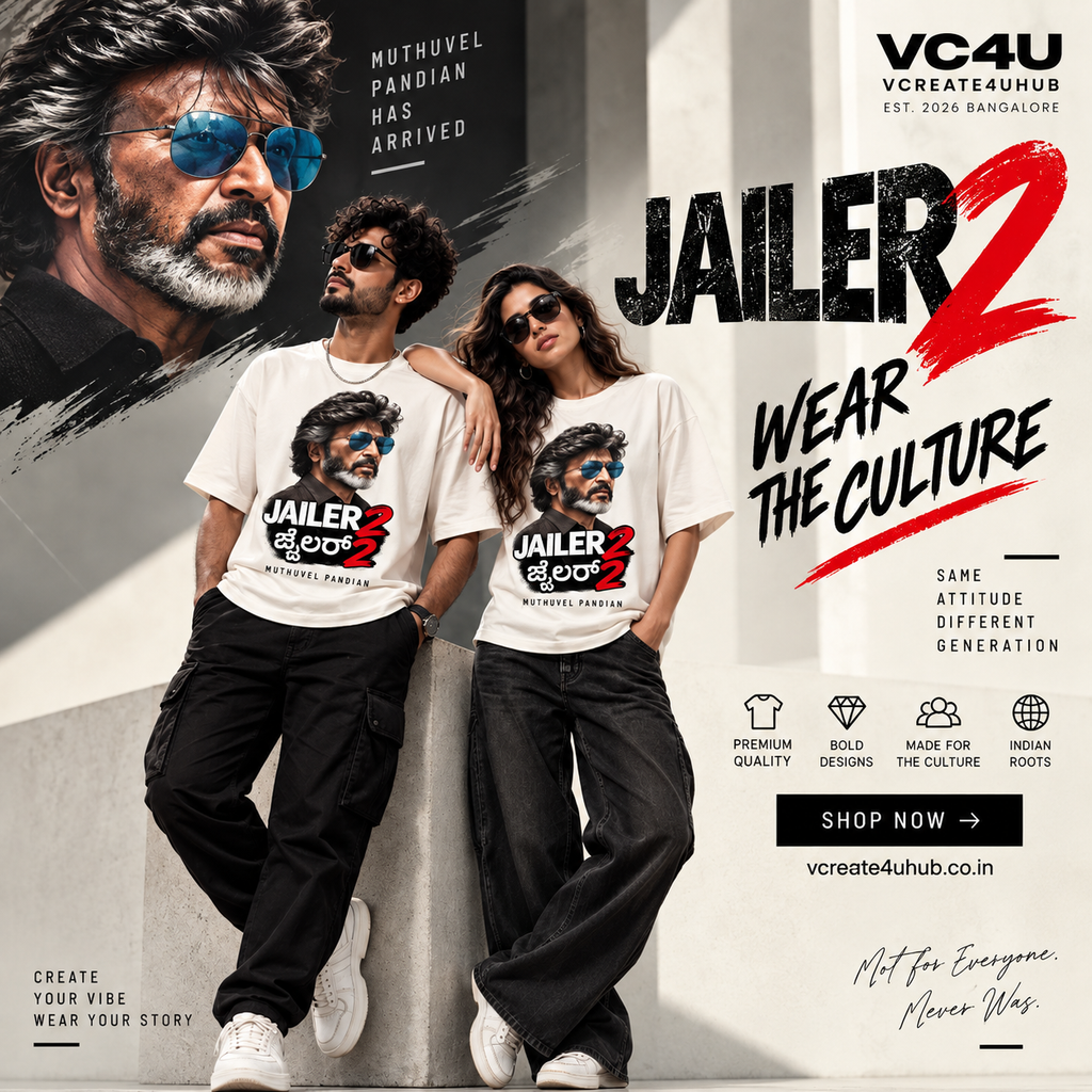 ಜೈಲರ್ 2 AOP Oversized Tee | Kannada Edition | Muthuvel Pandian Has Arrived 🔥