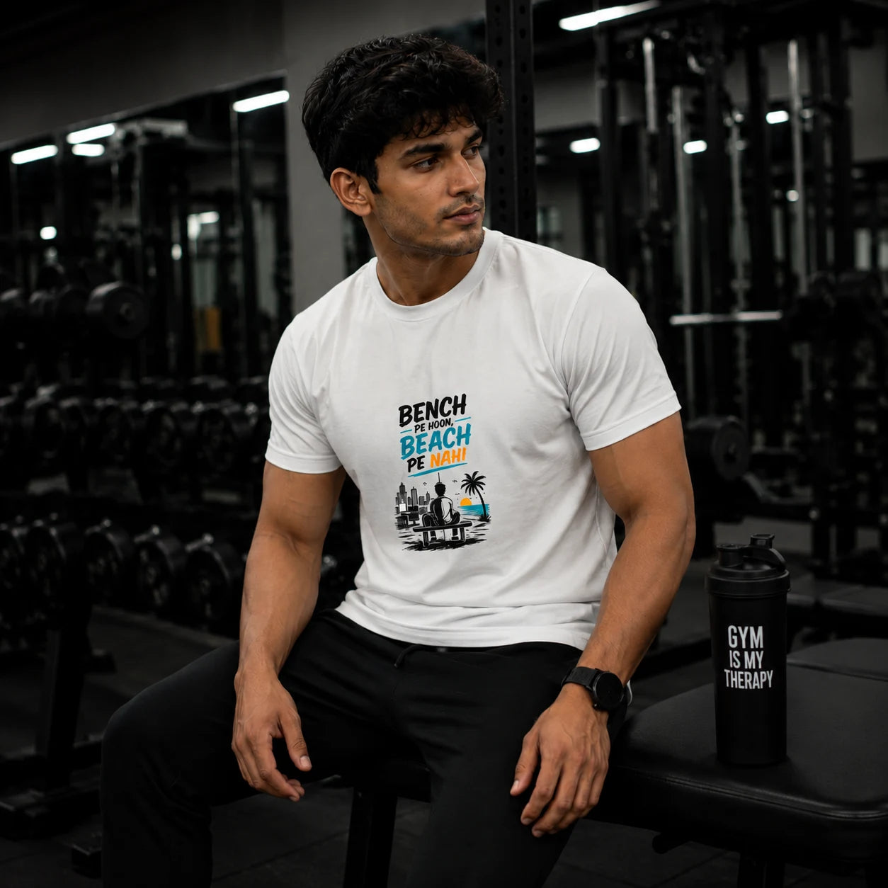 Bench Pe Hoon Beach Pe Nahin T-Shirt