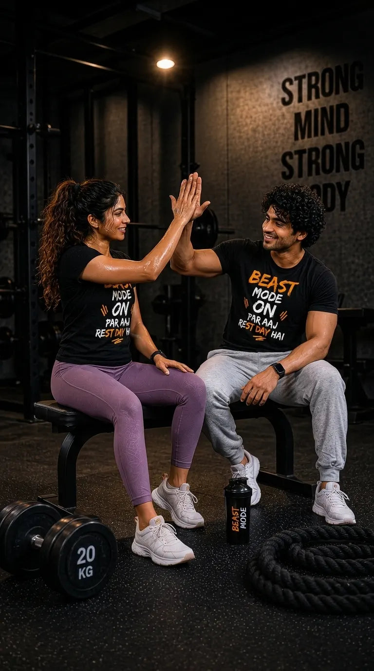 🔥 BEAST MODE ON. AAJ REST DAY HAI Unisex T-Shirt