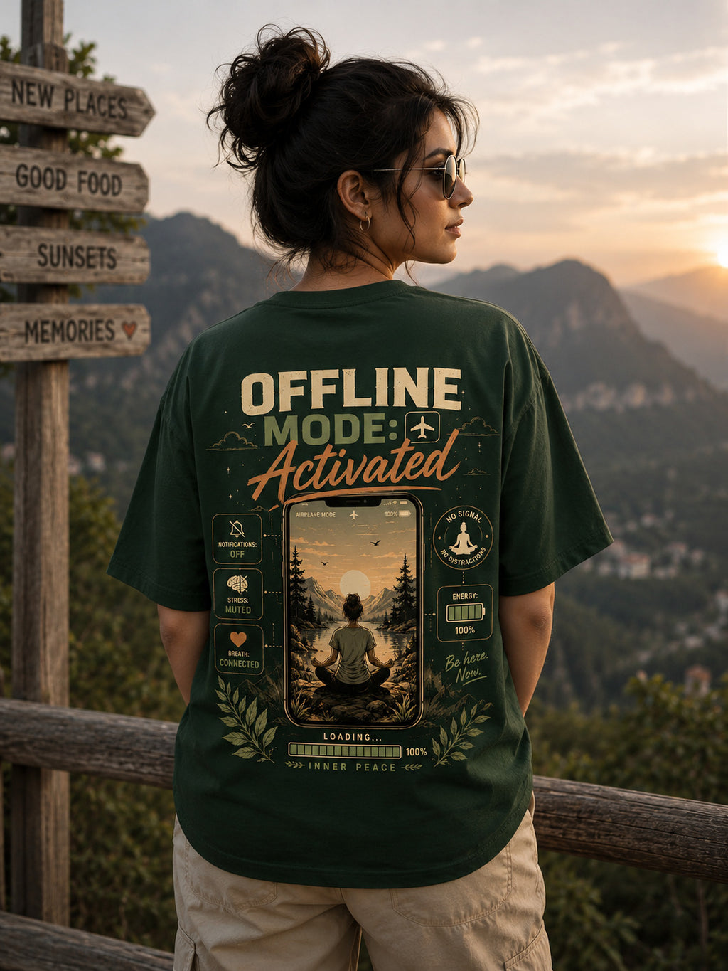 Offline Mode: Activated – Female Oversized T-Shirt