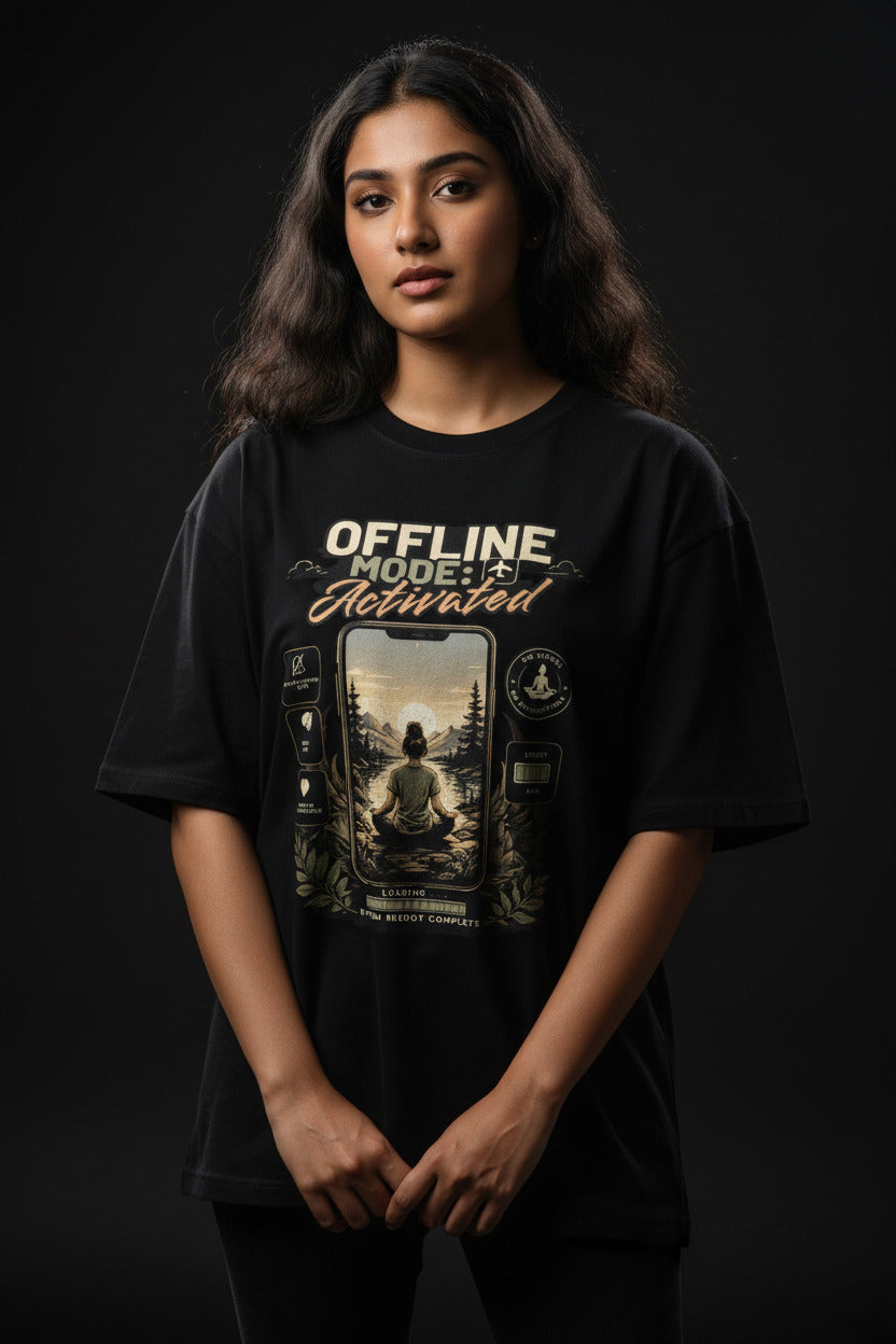 Offline Mode: Activated – Female Oversized T-Shirt