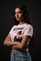 Becoming Her Graphic Crop Top – Women's Half Sleeve | 180 GSM Cotton