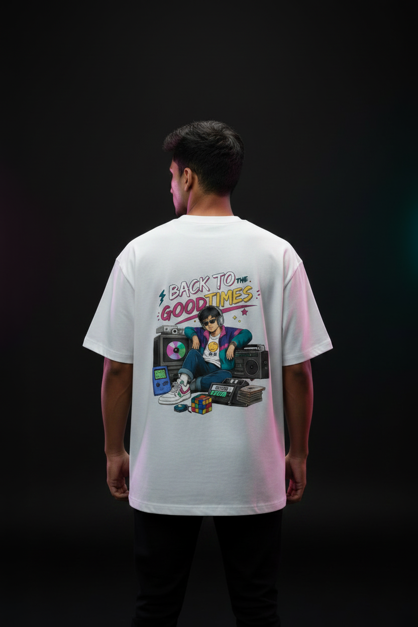 Back to the Good Times - White Oversized T-Shirt