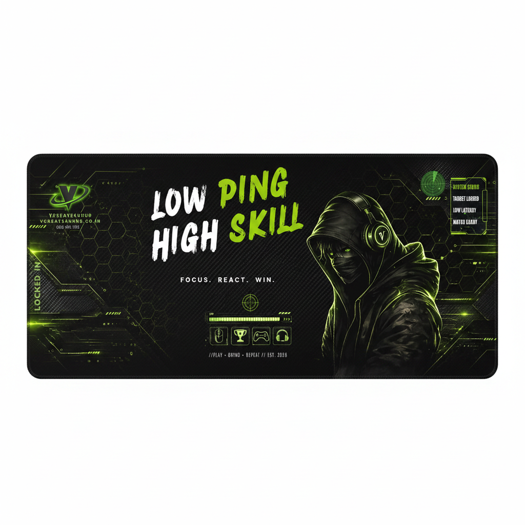 VCREATE4UHUB Low Ping High Skill Gaming Desk Pad - White Background Main Image