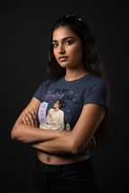 In My Healing Era Graphic Crop Top – Navy Blue