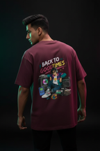 Back to the Good Times - Maroon Oversized T-Shirt