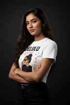 Delulu Worked Graphic Crop Top – White