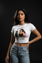 Main Character Vibes Graphic Crop Top – Women's Half Sleeve | 180 GSM Cotton
