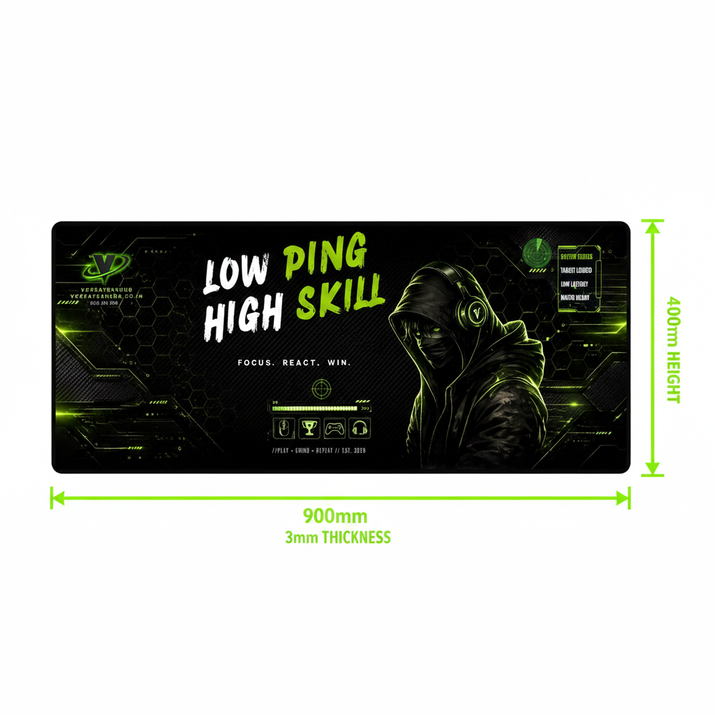 Low Ping High Skill Desk Pad - Dimensions 900x400x3mm