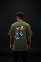 Back to the Good Times - Olive Green Oversized T-Shirt