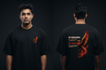 Phoenix tee Black male diptych front and back