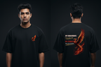 Phoenix tee Black male diptych front and back